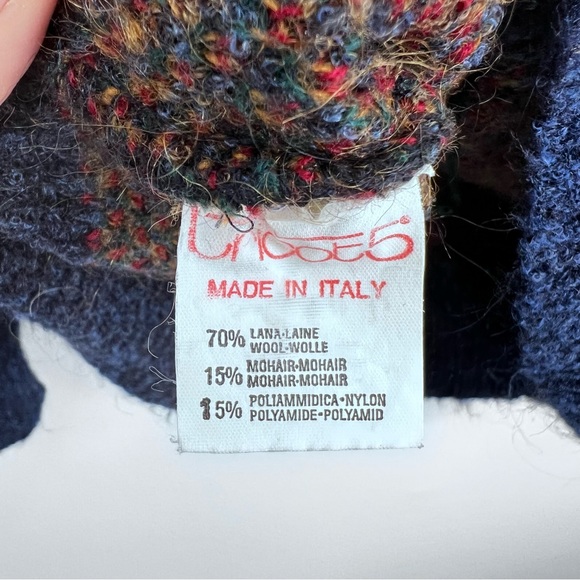 Peter Brown Italy Vintage wool blend sweater grandpa/dad style floral medium/lrg - Picture 9 of 9